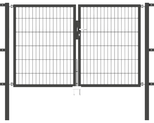 GAH.ALBERTS Dubbele hekwerk/poort Flexo 6/5/6 antraciet 200x120 cm incl. paal 6x6 cm