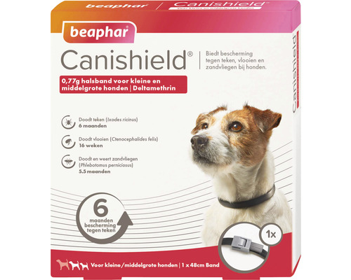 BEAPHAR Canishield Hondenband, anti vlooien- en tekenmiddel klein/middel