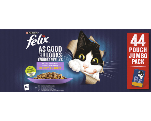 FELIX Kattenvoer multipack elke dag feest mix selectie in gelei 44 x 85 gr