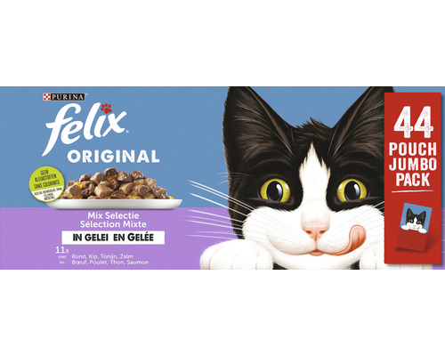 FELIX Kattenvoer multipack original mix selectie in gelei 44 x 85 gr