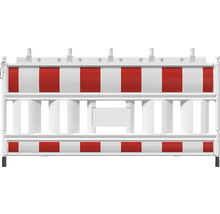 Bouwhek met rood-witte strepen voor de beveiliging van bouwplaatsen