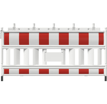 Bouwhek met rood-witte strepen als afzetting