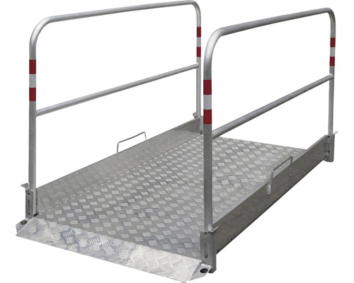 Aluminium hellingbaan met leuning voor veilige toegang