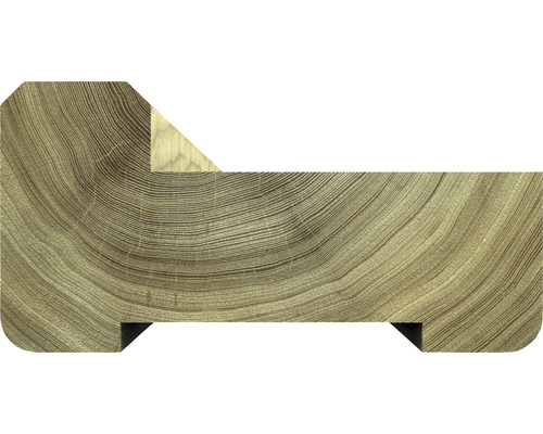 Dwarsdoorsnede van een houten frame met zichtbare jaarringen