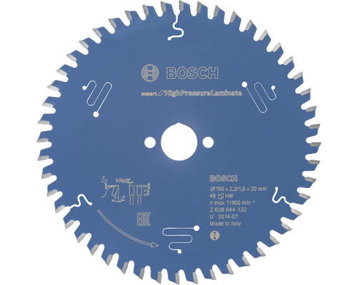 BOSCH Cirkelzaagblad Expert for HighPressureLaminate Ø 160 x 20
x2,2 mm 48T Bosch Expert cirkelzaagblad voor hogedruklaminaten