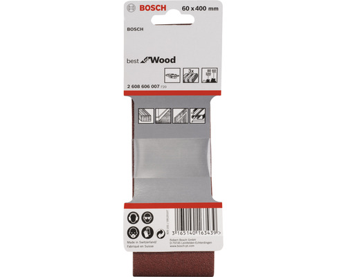 Bosch schuurbanden voor hout, 60x400 mm, verpakking