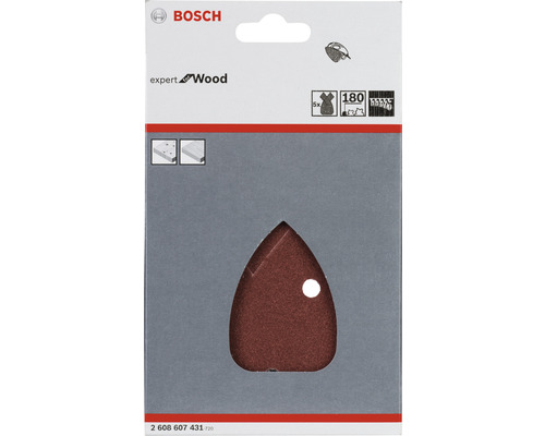 Bosch Expert hout schuurblad met korrel 180 voor deltaschuurmachine in een verpakking van 5 stuks