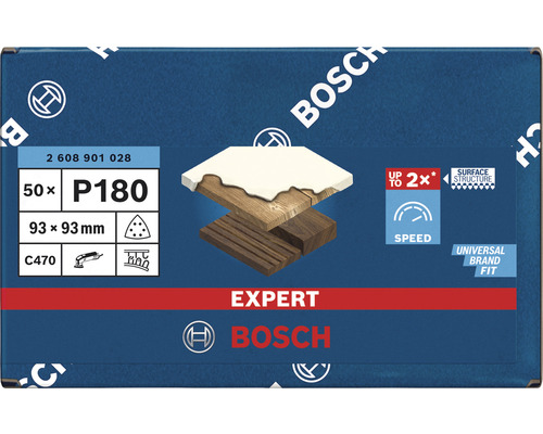Bosch Expert schuurblad P180, 93x93 millimeter, 50 stuks