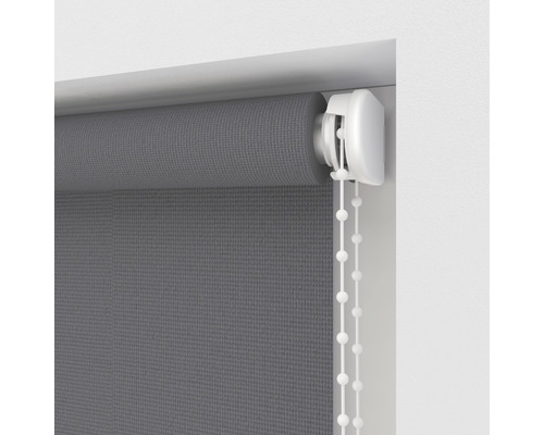 Grijs rolgordijn met kettingbediening voor raamdecoratie