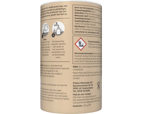 Informatie over het gebruik van het insectenbestrijdingsmiddel