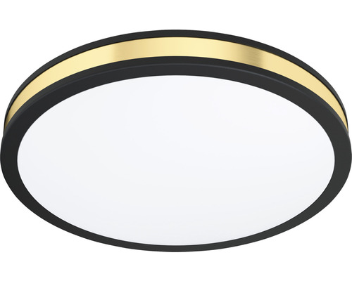 Ronde plafondlamp in zwart met goudkleurig accent