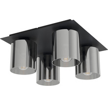 Plafondlamp met vier cilindrische lampenkappen