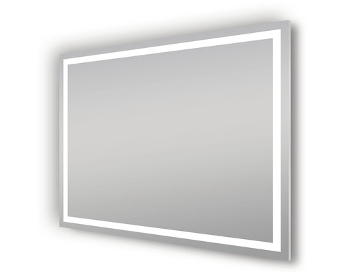 Rechthoekige spiegel met LED-verlichting rondom