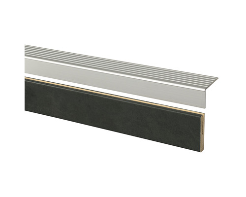 Trapkantprofiel van aluminium met draagprofiel