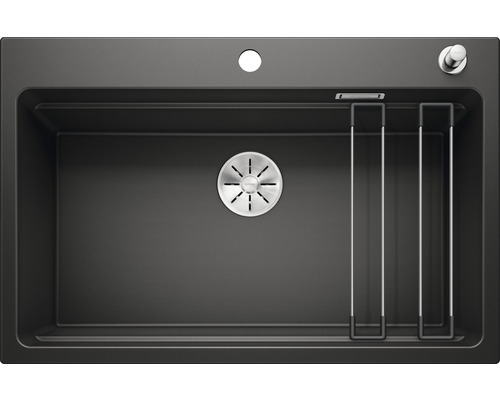 BLANCO Spoelbak Etagon 8 zwart 51x78 cm Spoelbak van composietmateriaal met afdruiprek en afvoerslang