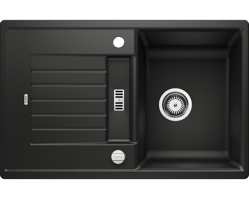 Zwarte gootsteen met afdruiprek