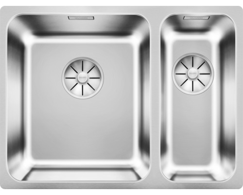 BLANCO Spoelbak Solis 340/180-If geborsteld RVS 44x58,5 cm RVS spoelbak met twee bakken