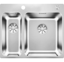 Spoelbak met twee bakken van roestvrij staal