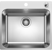 RVS spoelbak met afvoergarnituur en voorbereiding voor zeepdispenser