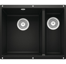 Spoelbak met twee bakken en afvoeren