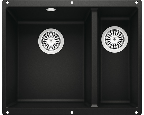 Spoelbak met twee bakken en afvoeren