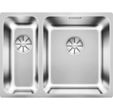 Spoelbak met twee bakken van roestvrij staal