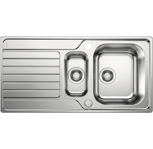 Spoelbak van roestvrij staal met afdruiprek en twee spoelbakken