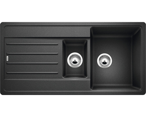 BLANCO Spoelbak Legra 6 S antraciet 50x100 cm Spoelbak van steen met twee bakken en afdruiprek