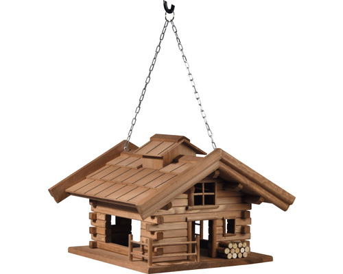 Houten vogelhuisje in chaletstijl om op te hangen