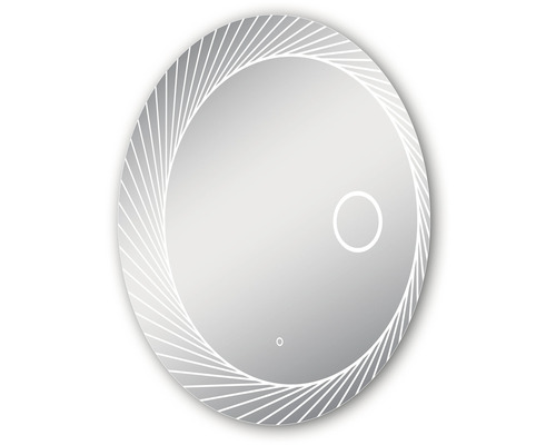 Ronde spiegel met ledverlichting en decoratieve rand