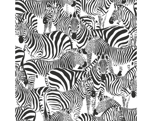 ESTAHOME Vliesbehang 139155 Paradise zebra's zwart/wit