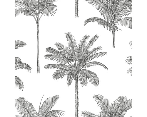 ESTAHOME Vliesbehang 139162 Paradise palmbomen zwart/wit