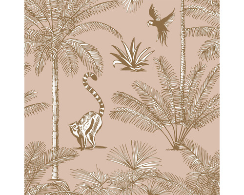 ESTAHOME Vliesbehang 158943 Paradise tropische jungle bladeren perzik roze 8,37x0,5 m