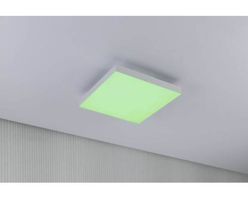 Vierkante plafondlamp met neutraal frame en lichtpaneel