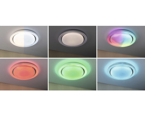 Plafondlamp met verschillende kleurinstellingen aan het plafond