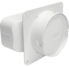 Witte schotelklep met rechthoekige behuizing voor ventilatie