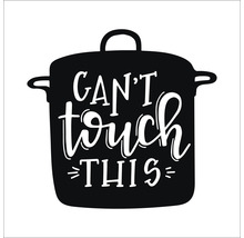 Illustratie van een kookpan met het opschrift Can''t touch this.