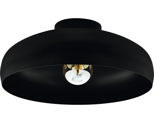 Zwarte plafondlamp met gloeilamp