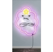 Neonlamp wolk met gezicht en ster