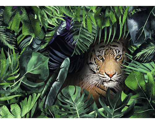 PURE LIVING Schilderij canvas Tiger In The Jungle 116x84 cm