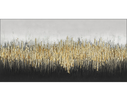PURE LIVING Schilderij canvas Grey black black gold 100x50 cm