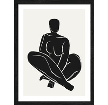 Ingelijst kunstwerk met abstracte weergave van een vrouw