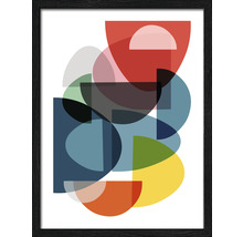 PURE LIVING Schilderij met lijst Colorful Half Ovals 33x43 cm