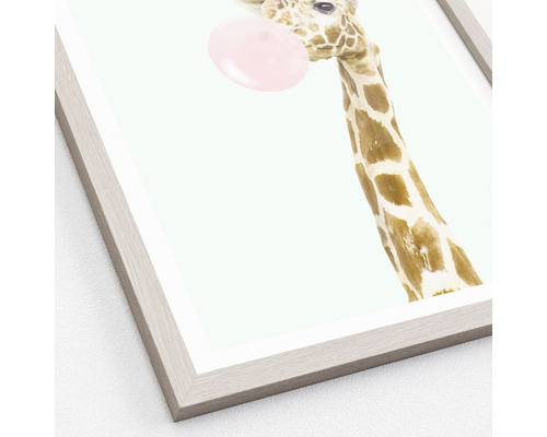 Ingelijste giraf afbeelding met kauwgom