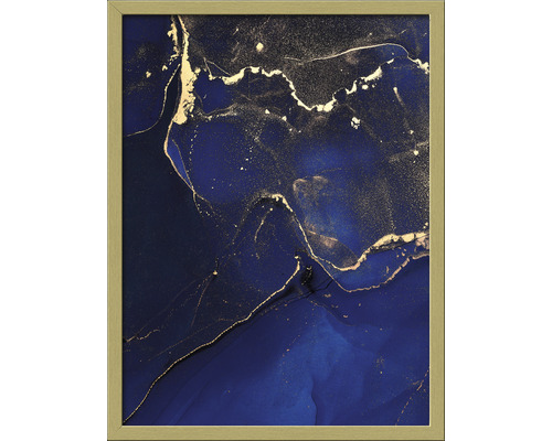 Ingelijste abstracte wanddecoratie met gouden accenten