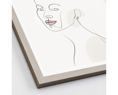 Ingelijst lijnkunstportret van een vrouw