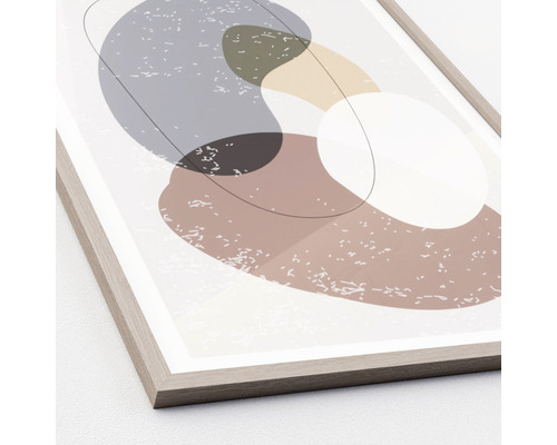 Ingelijste abstracte wanddecoratie met geometrische vormen