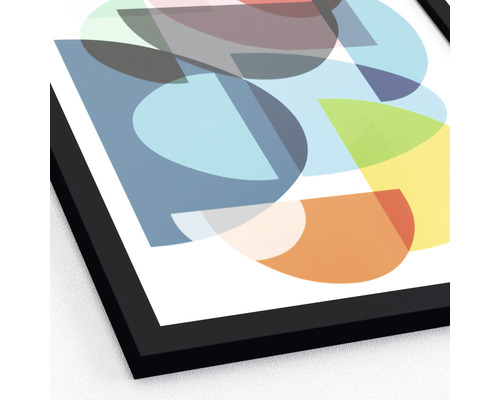 Grafische print met geometrische vormen in lijst