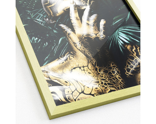 Decoratieve afbeelding met gouden motief en lijst