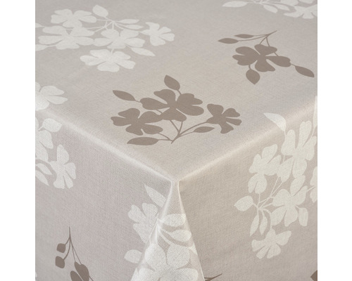 VENILIA Tafelzeil style taupe 140 cm breed (van de rol) Tafelkleed met bloemmotief